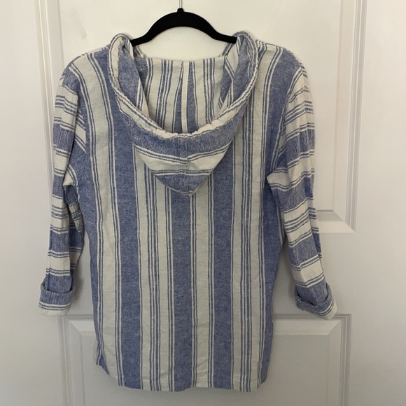 Linen Blend Baja Striped Hoodie - Picture 2 of 4